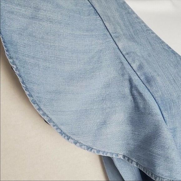 Vince Camuto Chambray Button Ruffle Midi Dress - Picture 4 of 5